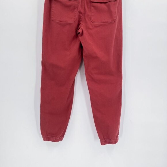 Loft Ann Taylor Utility Jogger Tapered Trouser Pants High Waisted Red Pink 4 - Picture 9 of 11